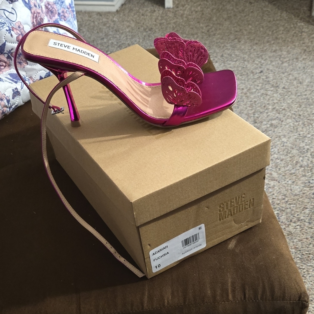 Steve Madden Pink Stiletto Heels with Ankle Strap